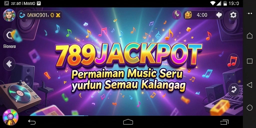 Screenshot 789JACKPOT menampilkan gameplay seru dengan berbagai pilihan lagu.