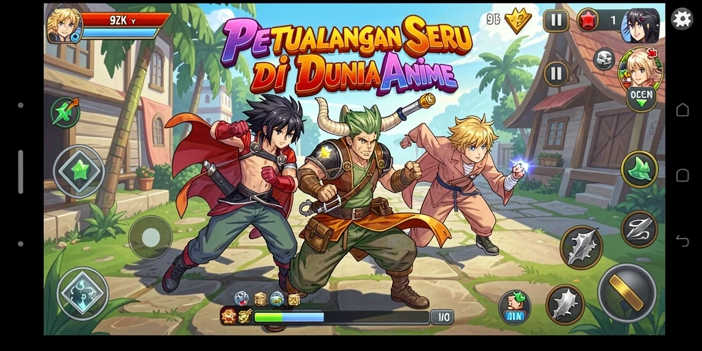 Tangkapan layar utama dari gameplay <strong>9ZK</strong> yang menampilkan pertarungan seru.