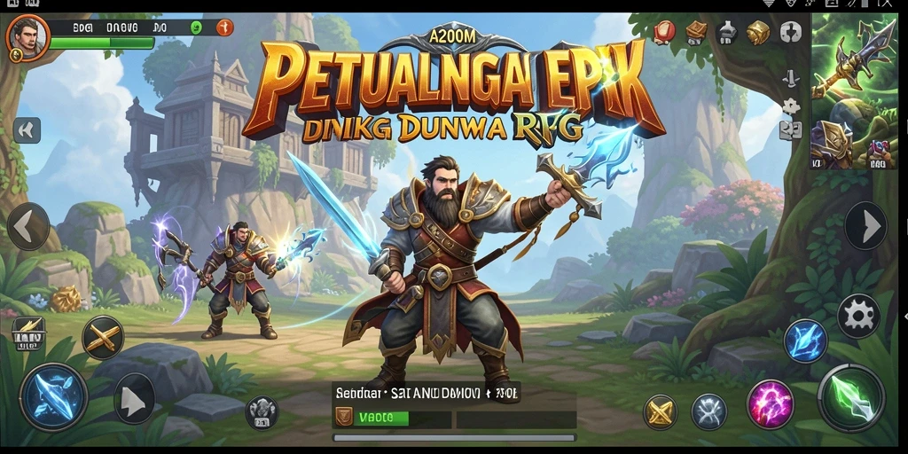 Screenshot menampilkan aksi seru dalam permainan RPG A200M.