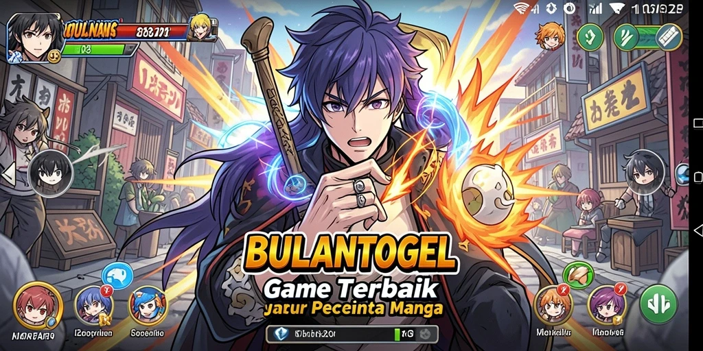 Tampilan gameplay <strong>BULANTOGEL</strong> yang penuh aksi dan karakter anime favorit.