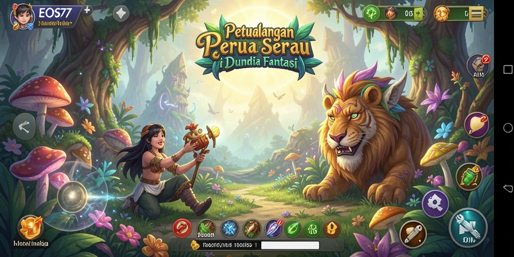 Screenshot gameplay EOS77 menampilkan petualangan seru dan karakter unik.