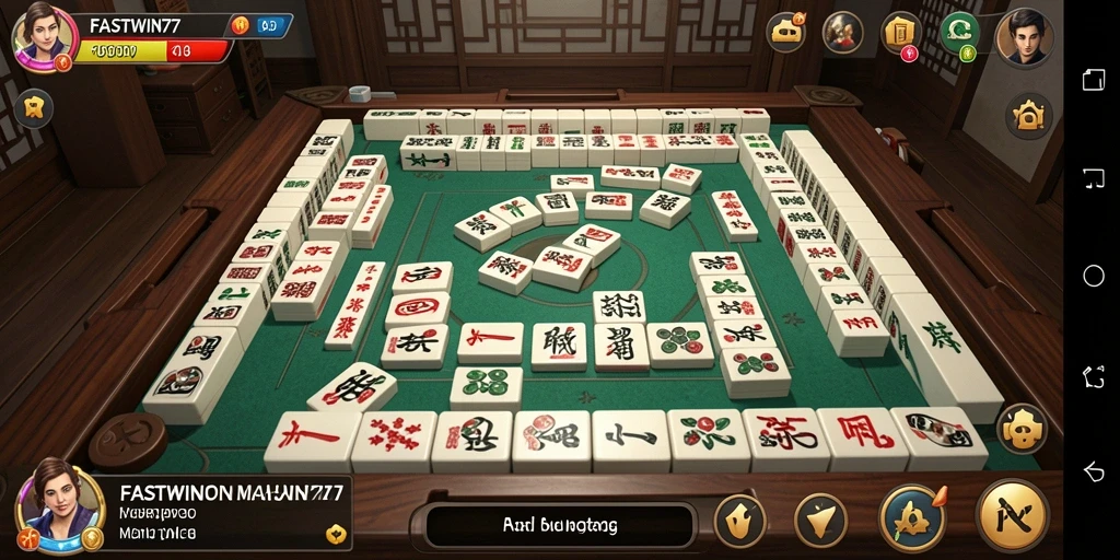Tangkapan layar utama menunjukkan keseruan permainan Mahjong yang menarik.