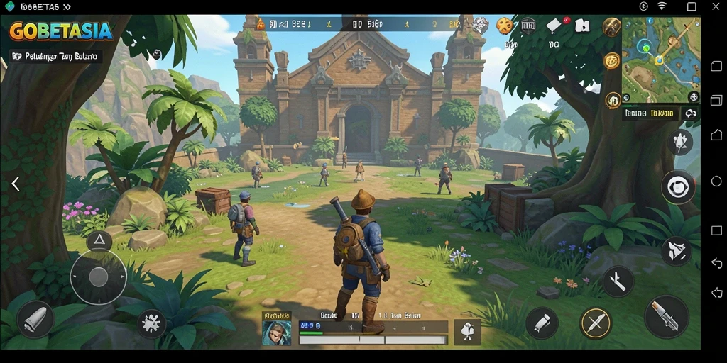 Tampilan gameplay GOBETASIA di dunia terbuka yang luas.