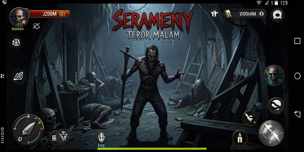 Screenshot utama J200M menampilkan gameplay yang penuh ketegangan.