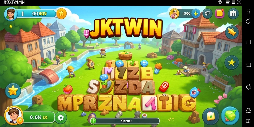 Tangkapan layar utama JKTWIN menampilkan gameplay seru dan full color.