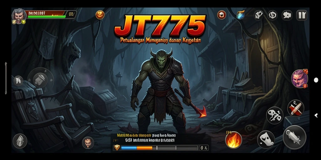 Tampilan gameplay menakutkan dari JT777 dalam suasana penuh ketegangan.