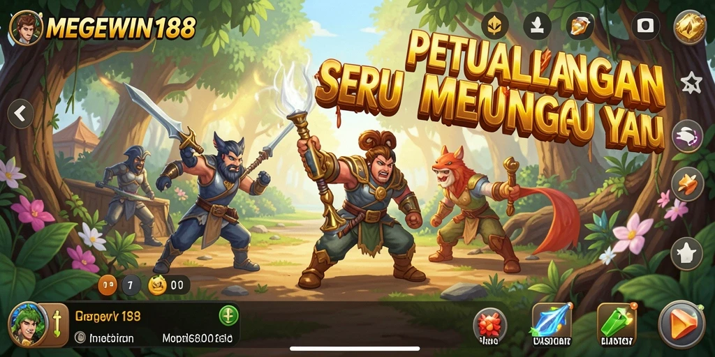Tampilan gameplay seru dari MEGEWIN188 yang penuh petualangan.