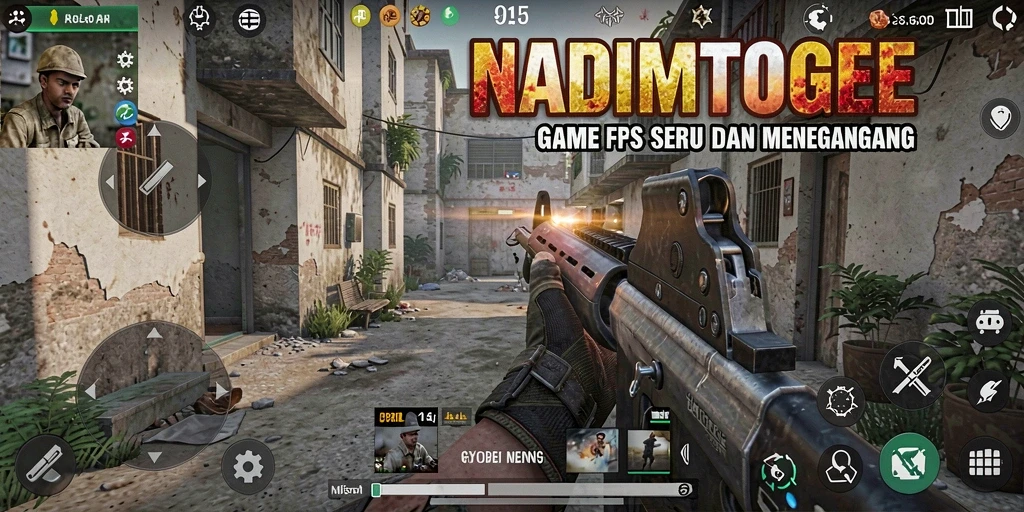 Gameplay seru NADIMTOGEL dengan aksi FPS yang mendebarkan.