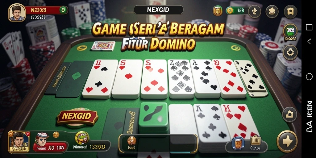 Screenshot utama NEXGID menampilkan gameplay menarik dari permainan Domino.