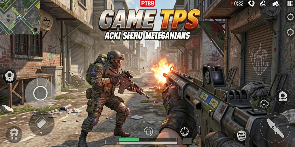 Screenshot PT89 menampilkan aksi tempur seru dalam mode TPS.