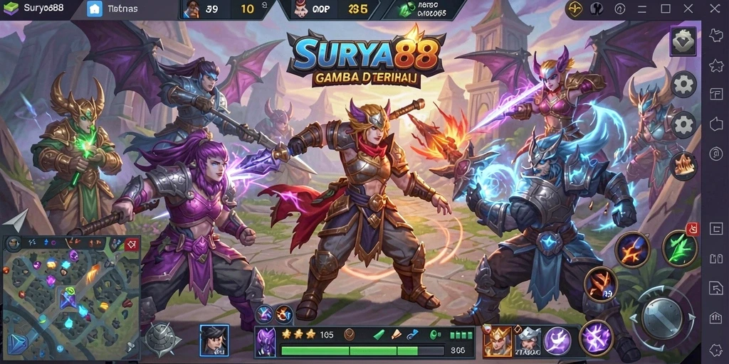 Tampilan gameplay seru dan aksi di arena MOBA.